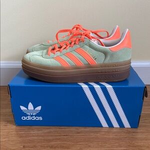 Adidas Women's Green and Orange Sneakers